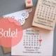 Save the Date Stamp Set - DIY Calendar Stamp with Heart over your date - Names and location -- Wedding Rubber Stamp