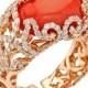 Chantecler Of Capri Red Coral And Diamond Ring