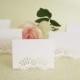 100 Blank Wedding Placecards - Eyelet Vine/ Lace Tent Place Cards, Escort Card, Free Standing, Rehearsal Dinner, Name Card
