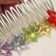 Rainbow Star Hair Comb - Hair Accessory Wire Wrapped  Pride