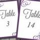 INSTANT DOWNLOAD Bordered Flourish "Amy" Table Number Cards Microsoft Word Template 