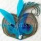 Peacock Fascinator - BELLA FLAIR - Peacock & Turquoise or Purple Feathers - Choose Clip or Headband