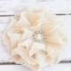 Burlap Rhinestone Pearl Brooch Flower Wedding Hair Pin or Corsage Decoration - brooch Pin Clip