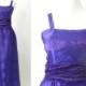 Vintage 1950s Dress, 50s Purple Gown, Retro Satin Gown, Purple Wedding Dress, Vintage 50 Gown, Purple Satin Wedding Gown, Floral Purple Gown