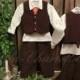 Dark brown corduroy boys suit.Toddler suit.Rind bearer outfit.Rustic wedding outfit.