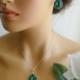 Vintage inspired art deco swarovski crystal rhinestone emerald green teardrop wedding jewelry set bridal jewelry bridesmaid gifts