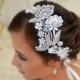 Vintage inspired hand made beaded lace bridal headband floral lace bridal headband wedding accessories wedding headpiece wedding jewelry