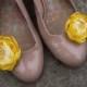 Bright Yellow Flower Shoe Clips SET OF 2