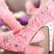 Pink lace wedding shoes Handmade  lace flower wedding shoes,Lace bridal shoes pink bridal shoes