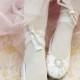 Girl's Shoes - Ballet Flats, Vintage Lace,Wedding Flower Girl Shoes,  With Swarovski Crystals,  The Beth Flower Girl Shoes
