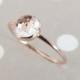White Topaz Rose Gold Ring, Engagement Ring, Rose Cut Gemstone Ring, Topaz Stacking Ring, Skinny Gemstone Ring, Stack Ring