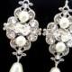Ivory pearl earrings, bridal earrings, wedding jewelry, Vintage style earrings, Swarovski pearls and Swarovski crystals, ASHLYN