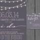 simple wedding invitation, modern, strings of lights, engagement party invite, reception only invite, digital, 24 hr proof
