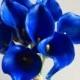 10pcs Cobalt Flowers Royal Blue Calla Lily Bouquet  Real Touch Calla Lilies Latex  Flowers For Wedding Bouquet Table Centerpieces