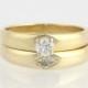 Diamond Engagement Ring & Wedding Band Set - 18k Yellow Gold High Karat .25ctw X5012