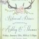 Vintage Pastel Rehearsal Dinner Invitation Printable Digital Whimsical Deer Antlers Elegant Vintage Style No.475