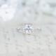 SALE - Art Deco Engagement Ring - Cushion Cut Ring - Halo Engagement Ring - Wedding Ring - Promise Ring - Sterling Silver - 1.3 Carat