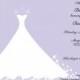 Printed Bridal Shower Invitation Lavender Wedding Gown -  Bridal Luncheon, Bridal Tea Invitation