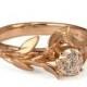 Leaves Engagement Ring No.4 - 18K Rose Gold and Diamond engagement ring, engagement ring, leaf ring, filigree, antique, art nouveau, vintage