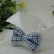 Blue Plaid Bow Tie Wingtip Tuxedo Dog Collar~ Custom Made~Dog Wedding Collar~Dog Ring Bearer~Wedding Dog Attire~Pets~Free Shipping Within US