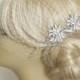 Birdcage Veil and a 2 Hair Combs - ( 3 Items ) - Bridal Headpiece, Rhinestone Bridal Comb,Headpieces,  Weddings,Blusher Bird Cage Veil