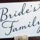 Bride & Grooms Family Wedding Table Card Sign - Wedding Reception Seating Signage - Reserved Table Number (Set of 2) Matching Numbers  SS03