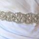 Bridal beaded swarovski pearl, crystal sash. Rhinestone embellished wedding belt. CRYSTAL PEARLA