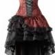 Red Corset High-Low Layer Skirt Gothic Party Dress