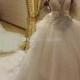 2014 New Modest Crystals Wedding Dresses Flowers Beads Sweetheart Backless Bow Falbala A Line Chapel Train Tulle Bling White Bridal Gowns Online with $208.03/Piece on Hjklp88's Store 