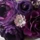 Paper Bouquet - Paper Flower Bouquet - Wedding Bouquet - Toss Bouquet - Shades of Purple - Custom Made - Any Color