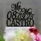 Wedding Cake Topper Monogram Mr and Mrs cake Topper Design Personalized with YOUR Last Name 053