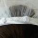 First Communion Headband Veil attached to a White Satin Headband with Pearls ,Organza. and Roses