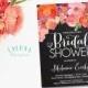 Chalkboard Bridal Shower Invitation, Floral Shower Invitation, Floral Bridal Shower, Rustic Bridal Shower Invite