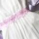 Bridal Lavender Lace Flower Sash Belt - Wedding Dress Sashes, Night Dress Belts