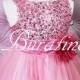 Flower Girl  Dress Dusty Rose/Pink Sequin Double Mesh Flower Girl Toddler Wedding Special Occasion Dress (ets0155dr)