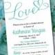 Bridal Shower Invitation Template - Heart Wedding Shower Invitation - Luxe Blue "Love" Script Bridal Luncheon Template - Instant Download