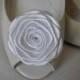 Handmade rose shoe clips in white