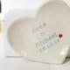 Personalised Wedding Ring Dish custom porcelain heart wedding ring bearer bowl