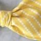 Mens Bow Tie in Yellow Dotted Stripe- Groomsmen and wedding tie - clip on, pre-tied with strap or self tying