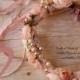 Vintage Blush Peachy Pinks Floral head wreath ANY size Vintage Rustic Charm -sweetly romantic headband for weddings,Events, studios