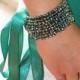Emerald Green Cuff  Bracelet, Rhinestone Cuff, ,crystyl cuff, Wedding Cuff,  Jewelry Sparkly Bracelet