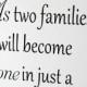 11" x 23" Wooden Wedding Sign - As two families will become one - Ceremony sign, pick a seat not side