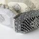 Hard Case Fabric Wedding Bag Clutch Formal Evening Bag with  Crystals and choice of colors