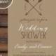 Printable Rustic Wedding Shower Invitation - Kraft Paper and Aarows Couples Shower - Bridal Shower Invitation