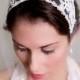 Juliette Cap, Lace Bridal Cap, Vintage, Lace, Headband, Tiara, Pearl Veil, Pearl Headpiece, Great Gatsby Wedding, Princess Grace - STYLE 019