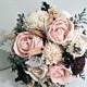 Lg. Wedding Bouquet made with sola flowers - choose your colors - balsa wood - Alternative bouquet - bridesmaids bouquet
