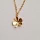 Clover Necklace  in Gold Lucky charm Irish Wedding Bridesmaid, Shamrock Necklace, everyday jewelry, Minimalist