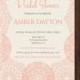 Bridal Shower Invitations Vintage Cream and Blush Lace - Wedding shower Invites Digital Design or Printed Pick Your Colors