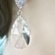Large crystal statement earrings - Cubic Zirconia - Sterling silver posts // Elegant // Bridal Jewelry // Bridesmaids // Prom // Gift