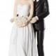 Stylish Contemporary Wedding Cake Topper Figurine - Custom Painted Hair Color Available